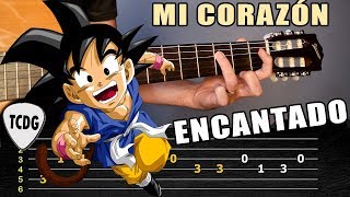 Como tocar la canción de Dragon Ball GT Mi corazón encantado en guitarra acústica  Tablatura TCDG [upl. by Lechner560]