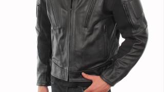 B9119 Xelement Mens Armored Padded Motorcycle Jacket at LeatherUpcom [upl. by Ojibbob]