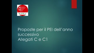 Come compilare gli allegati C e C1 dei nuovi PEI [upl. by Akihdar534]