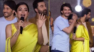 Rashmika Mandanna Cute Speech  Mahesh Babu Reaction  ANIMAL Movie Pre Release Event  Manastars [upl. by Marnia]