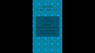 Metodologia da Pesquisa  Vídeo 2  Falsificacionismo  UNIPAMPA [upl. by Aicilyhp]