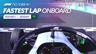 Onboard with Doriane Pins Fastest Lap  Race Two  2024 Jeddah  F1 Academy [upl. by Pollack]