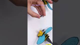 how to make honey bee with paper diy craft diycraft art shorts [upl. by Andy]