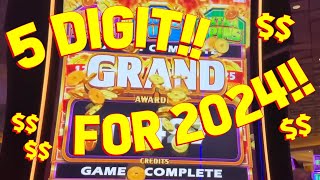 5 DIGIT GRAND HANDPAY FOR 2024 with VegasLowRoller on Fang Bian Pao and Cash Ultra88 Slot Machine [upl. by Rimhsak595]