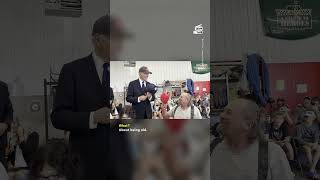 Biden Swaps Hats With Trump Supporter at Pennsylvania Event [upl. by Mahan]