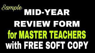 MIDYEAR REVIEW FORM FOR MASTER TEACHER [upl. by Reste]