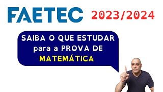 FAETEC  20232024 PROGRAMA DA PROVA [upl. by Glinys]