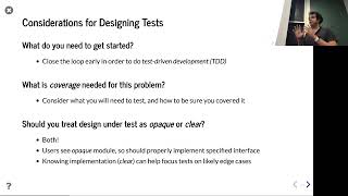 Lecture 9  Testing [upl. by Tiram]