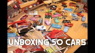 Unboxing 50 Disney Cars Diecasts Piston Cup World Grand Prix Radiator Springs Road Trip [upl. by Hailat]