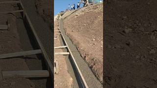 Slope protection foundation pouring concrete process [upl. by Aliahs]