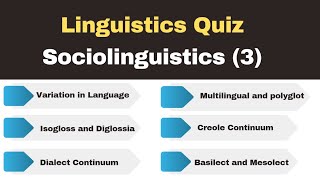 MCQS on Sociolinguistics  Linguistics Quiz  Isogloss  Diglossia  acrolect mesolect and basilect [upl. by Pierrette]