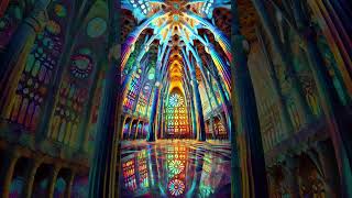 Van Gogh Style Painting of inside of Sagrada Família AI AIimage AIGeneratedArt DigitalArt Gaudi [upl. by Naara]