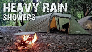 Tent camping in heavy rain showers  The Oex Coyote lll Tent [upl. by Violeta387]