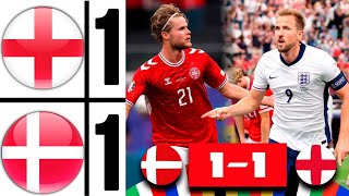 Denmark 11 England EURO 2024  Extended Highlights  Harry Kane Goal  hjulmand goal [upl. by Dominica401]