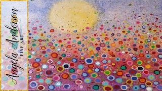 Floral Landscape Acrylic Painting Tutorial Yvonne Coomber Inspired  Free Lesson for All Ages [upl. by Yllatan]