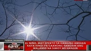 El Niño may epekto sa hanging amihan kaya hindi pa gaanong ramdam ang malamig na simoy ng hangin [upl. by Crispen]