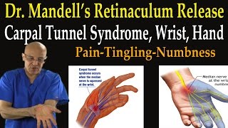 Retinaculum Release for Carpal Tunnel Syndrome Wrist Hand Pain SelfHelp  Dr Mandell [upl. by Placidia]