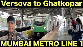 VERSOVA TO GHATKOPAR METRO🚊 LINE 1  MUMBAI METRO🚊 [upl. by Natrav]