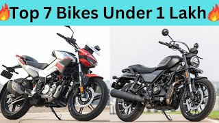 Top 7 Bikes Under 1 Lakh in India 2024 on road 🔥🔥 Best Bike Under 1 Lakhs in India [upl. by Dieter807]