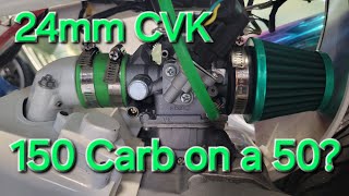 GY6 150cc Carburetor on a 139QMB 50cc with a BBK The 24mm CVK Mod [upl. by Pages]