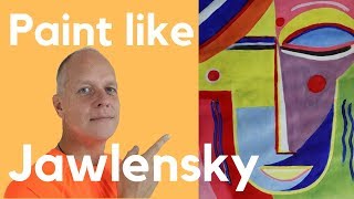 How to paint like Alexej von Jawlensky abstract head – The Blue Rider Art [upl. by Schmeltzer]