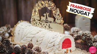 Recette de bûche de Noël glacée framboise nougat [upl. by Acinomed]