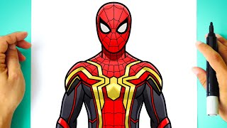 How to DRAW SPIDER MAN No Way Home 🕷 new suit 🕷 [upl. by Rusell198]