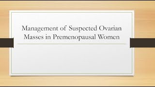 Ovarian cyst in premenopausal part 1 [upl. by Tandi]