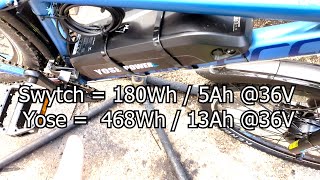 Swytch ebike conversion kit vs Yose ebike kit  front hub motor vs rear [upl. by Bhatt778]