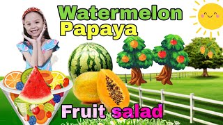 Fruit Salad Song lyrics  Watermelon Song for kids  Watermelon Papaya Song lyrics [upl. by Dnomder]