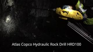 Pneumatic vs Hydraulic Rock Drill Atlas Copco HRD100 Jackleg drilling [upl. by Norga37]