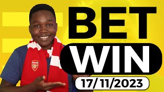 FOOTBALL PREDICTIONS TODAY 17112023 SOCCER PREDICTIONS TODAY  BETTING TIPS footballpredictions [upl. by Yssak]