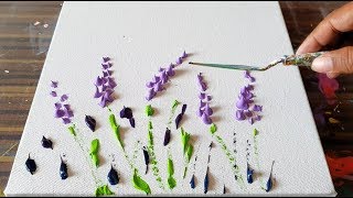 Lavender Field  Simple Floral  Abstract Painting Demonstration  Project 365 days  Day 0362 [upl. by Natalia]