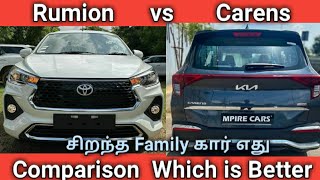 Kia Carens vs Toyota Rumion Comparison [upl. by Nata]