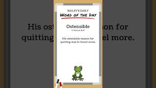 BD Word of the Day  Ostensible [upl. by Mert746]