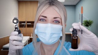 ASMR Ear Exam amp Ear Cleaning  Otoscope Fizzy Drops Ear Picking Brushing Latex Gloves Typing [upl. by Kurtz]