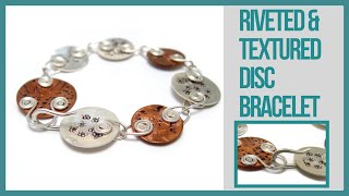 Riveted amp Textured Discs Bracelet Tutorial  Beaducationcom [upl. by Mis]