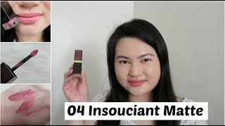 Tom Ford Lip Lacquer Luxe 04 Insouciant Matte Review  Swatch  Try On  Tracey Violet [upl. by Arch]