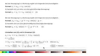 Physikaufgabe schiefer Wurf mit Musterlösung [upl. by Etti702]