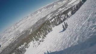 Skiing Snowmass Ski Area Cirque and Hanging Valley Wall Go Pro March 15th 2019 [upl. by Dorian]