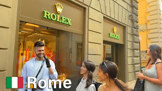 Rome Italy 🇮🇹 Luxurious Fashion Streets 2023 4K 60FPS Walking Tour [upl. by Fleta]