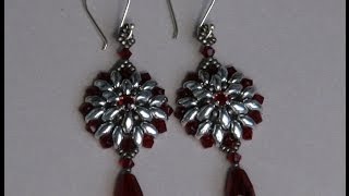 Sidonias handmade jewelry  Superduo Victorian Earrings tutorial [upl. by Aicirtal]