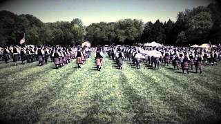 Mass bagpipe band at the Rural Hill Scottish Games [upl. by Tray]