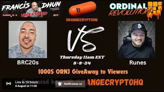 1000 giveaway debate BRC20 VS RUNES [upl. by Waite]