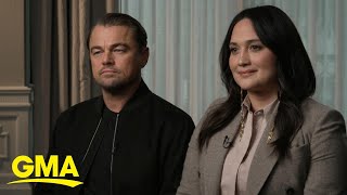 Leonardo DiCaprio and Lily Gladstone talk Killers of the Flower Moon [upl. by Auop]