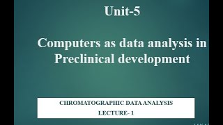 Unit 5 Chromatography  Chromatography data System Chromatograph  Chromatogram CDS [upl. by Lowis]