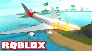 PLANE CRASHES INTO AN ISLAND IN ROBLOX [upl. by Ttiwed]