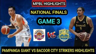 MPBL HIGHLIGHTS  PAMPANGA VS BACOOR CITY  GAME 3  FINALS BEST OF 5 SERIES mpbl [upl. by Nyrb577]