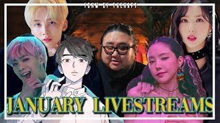 JANUARY LIVESTREAM EVENTS BTS WEBTOON LIVE STAGES SEVENTEEN ASTRO ATEEZ APINK WJSN GFRIEND [upl. by Farrel]