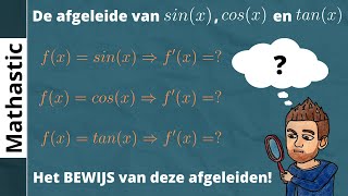 De afgeleide van sinx cosx en tanx [upl. by Emmit566]